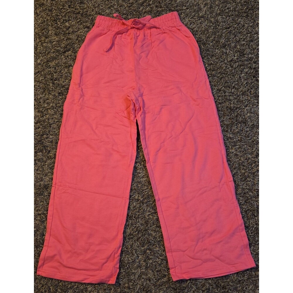 Sugar+Lips Soft Stretch Lounge  Wide Leg Joggers Size Lg Pink NWT New
